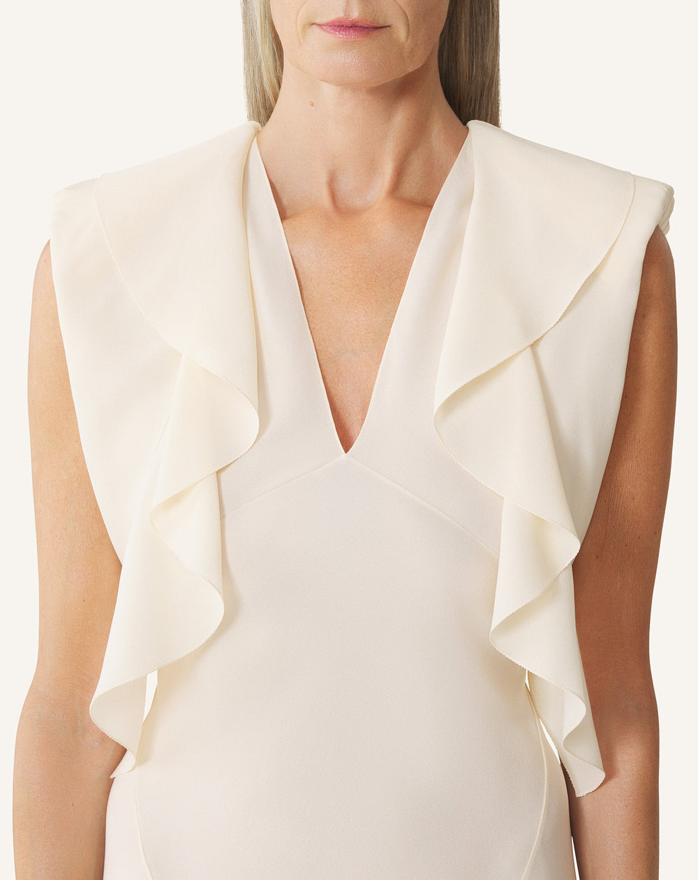 Robe Longue En Georgette De Soie White