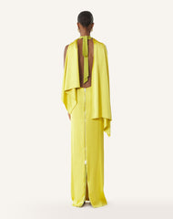Robe Longue En Satin Yellow