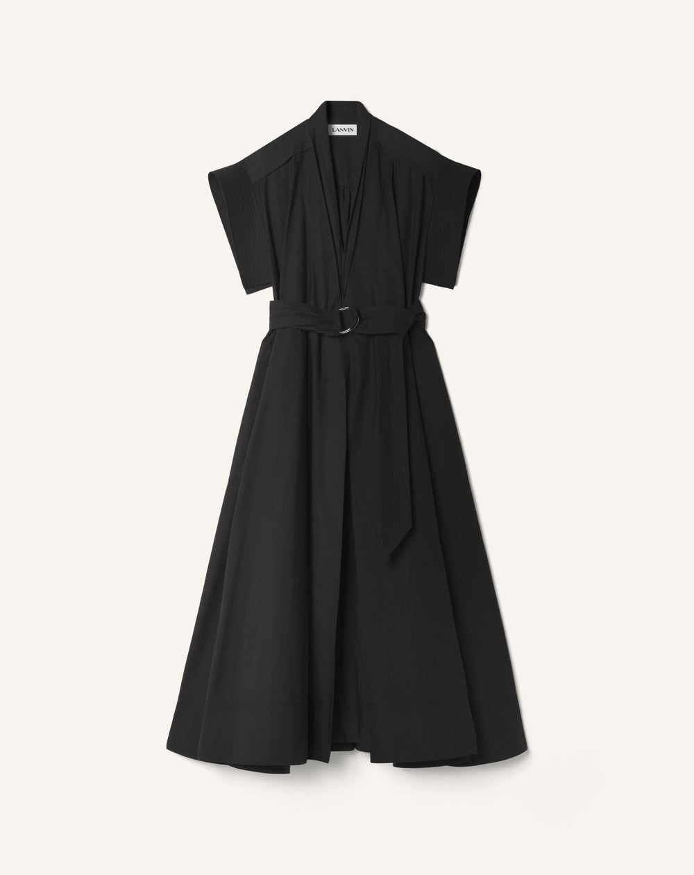 Robe Évasée En Popeline De Coton Black