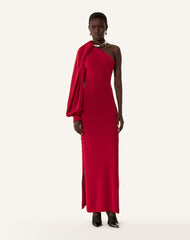 Robe Choker Asymétrique En Viscose Red