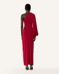 Robe Choker Asymétrique En Viscose Red