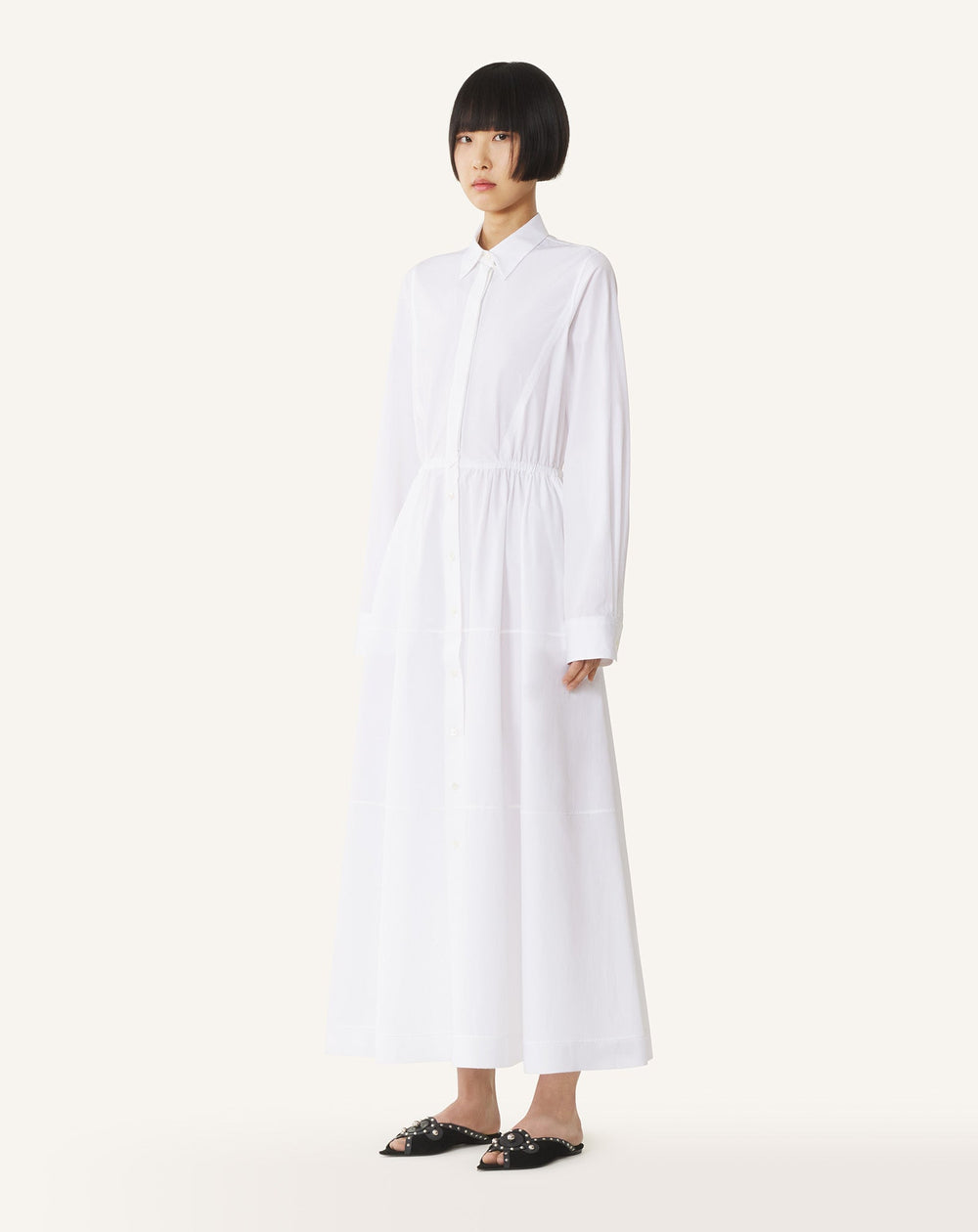 Robe Chemise En Popeline De Coton White