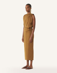 Robe Midi En Viscose Brown