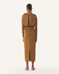 Robe Midi En Viscose Brown