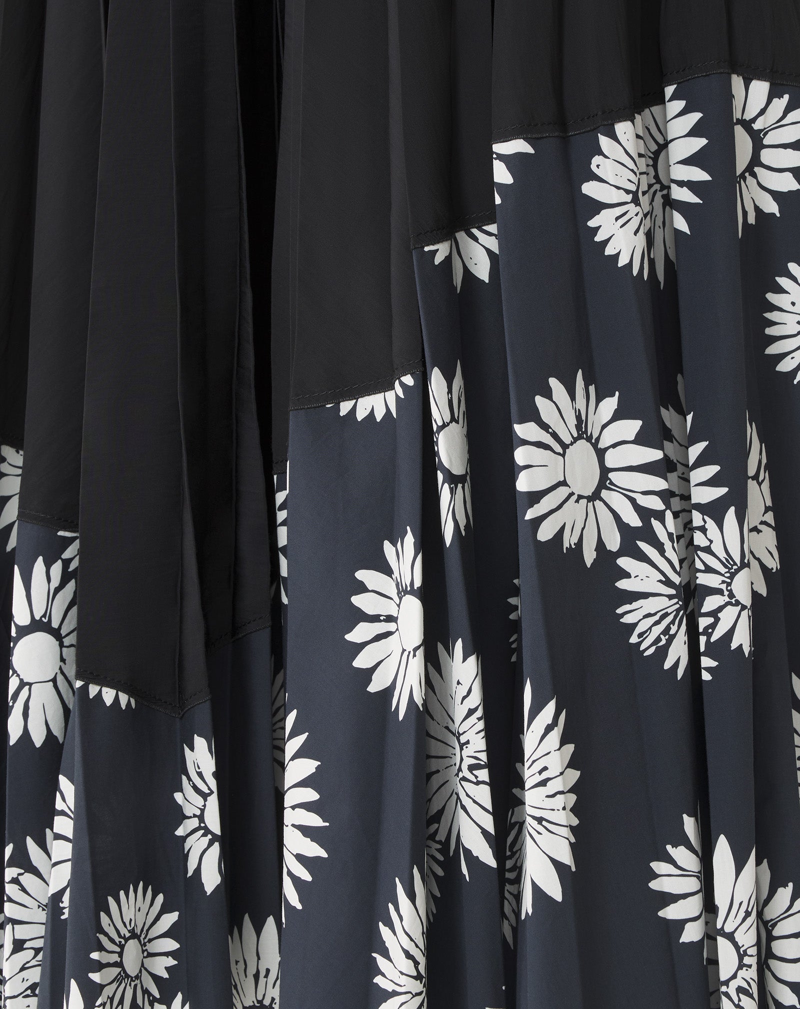 Robe Plissée En Charmeuse Et Coton Imprimé Black