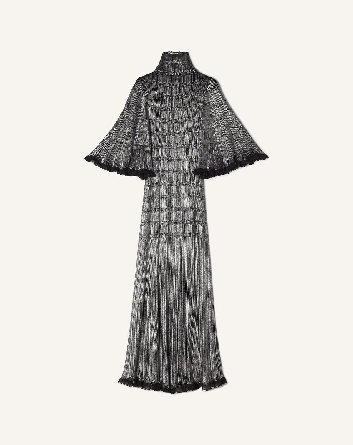Black Midi Dress In Metallic Viscose