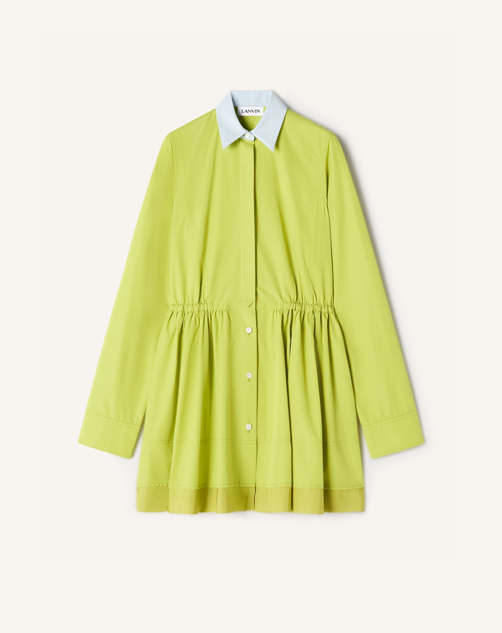 Robe Chemise Courte En Popeline De Coton Green