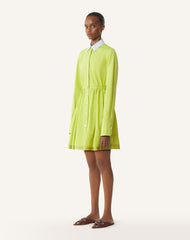Robe Chemise Courte En Popeline De Coton Green