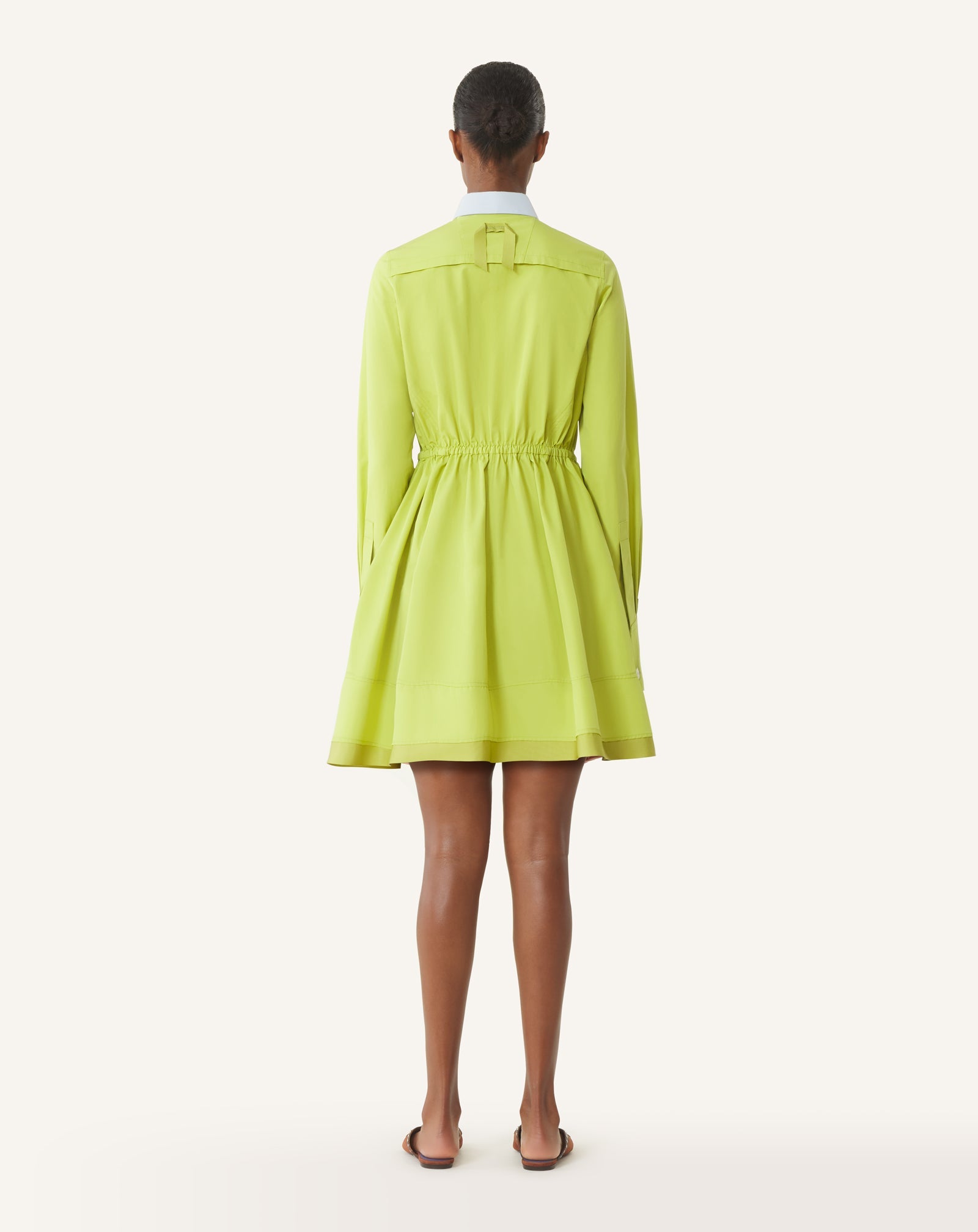 Robe Chemise Courte En Popeline De Coton Green