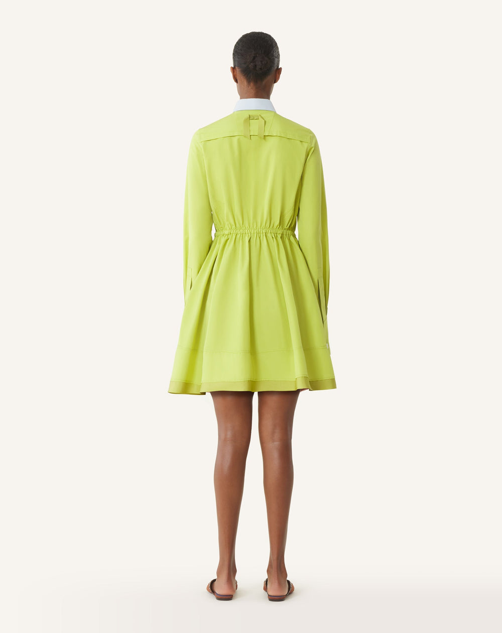 Robe Chemise Courte En Popeline De Coton Green