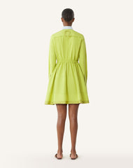 Robe Chemise Courte En Popeline De Coton Green