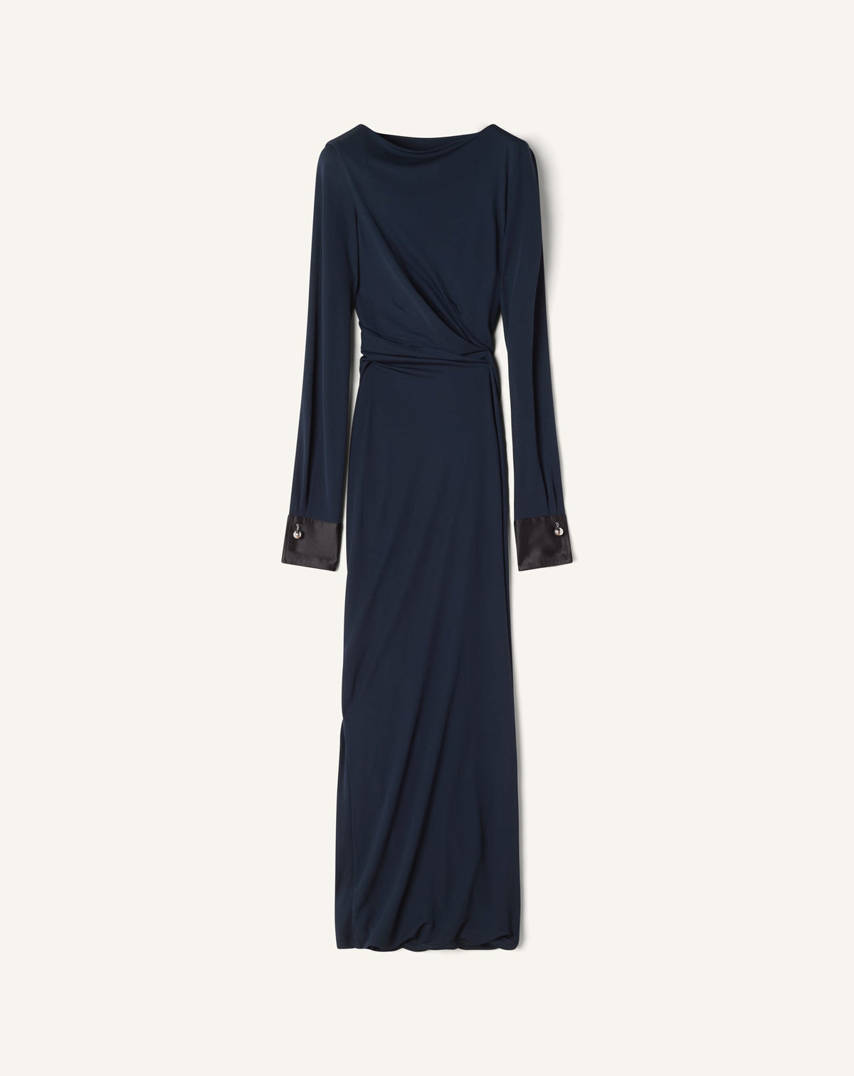 Robe Drapée En Jersey Crêpe Blue