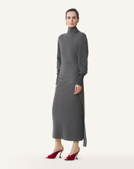 Grey Wool And Cashmere Midi Dress