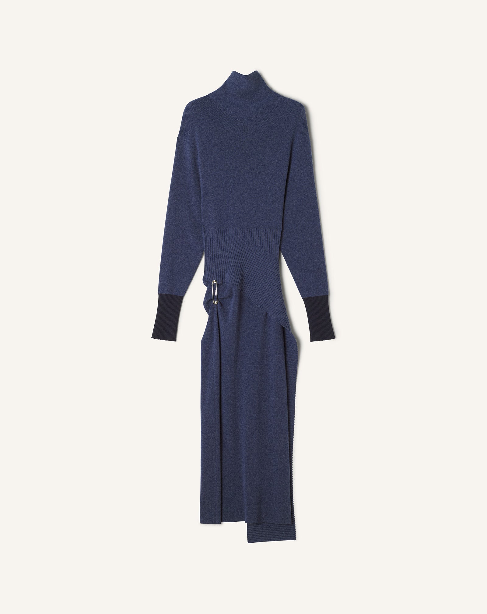 Blue Wool And Cashmere Midi Dress