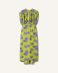 Robe Midi En Soie Imprimée Green