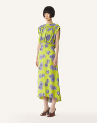 Robe Midi En Soie Imprimée Green