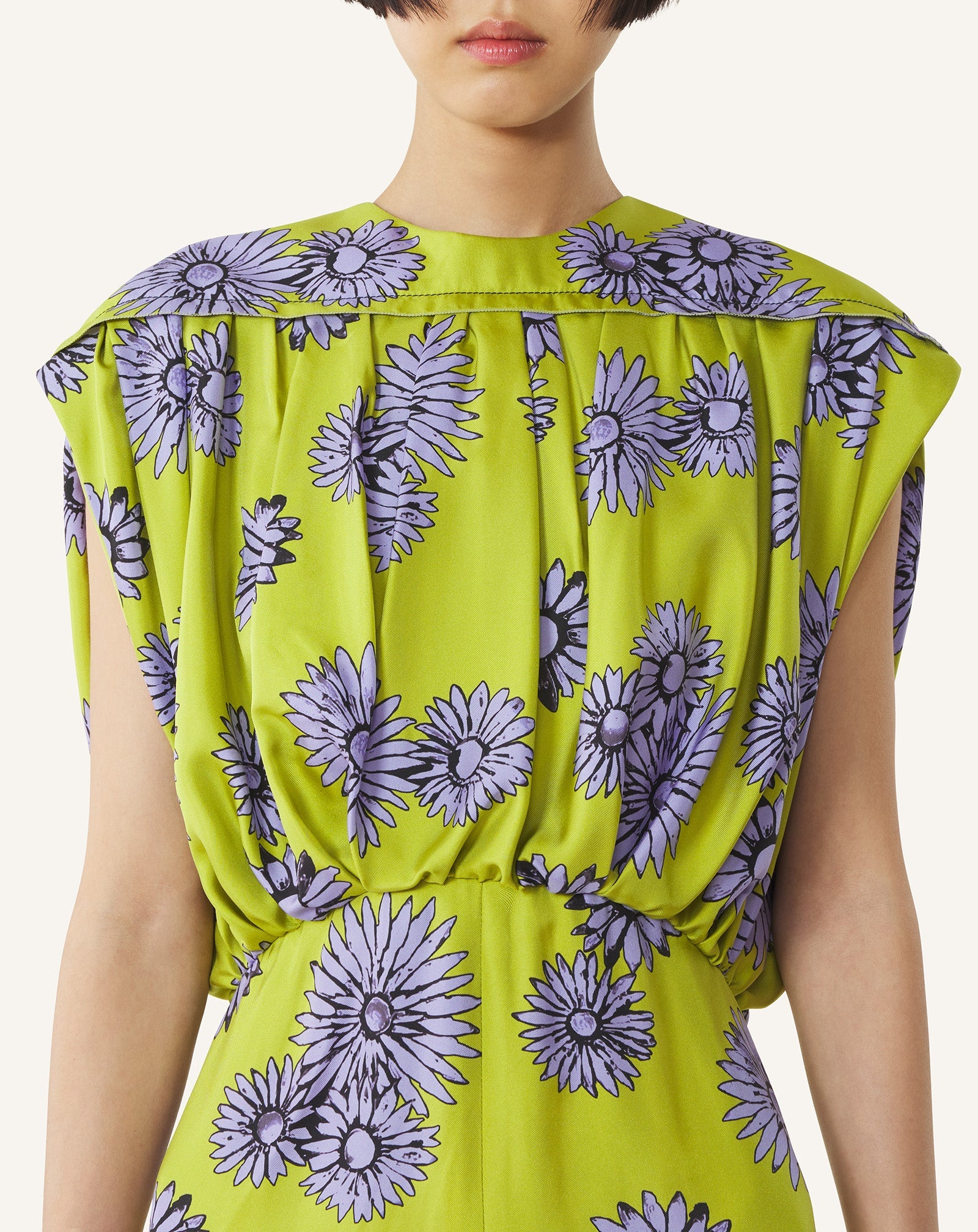 Robe Midi En Soie Imprimée Green