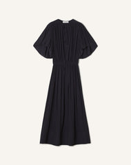 Blue Midi Dress In Charmeuse