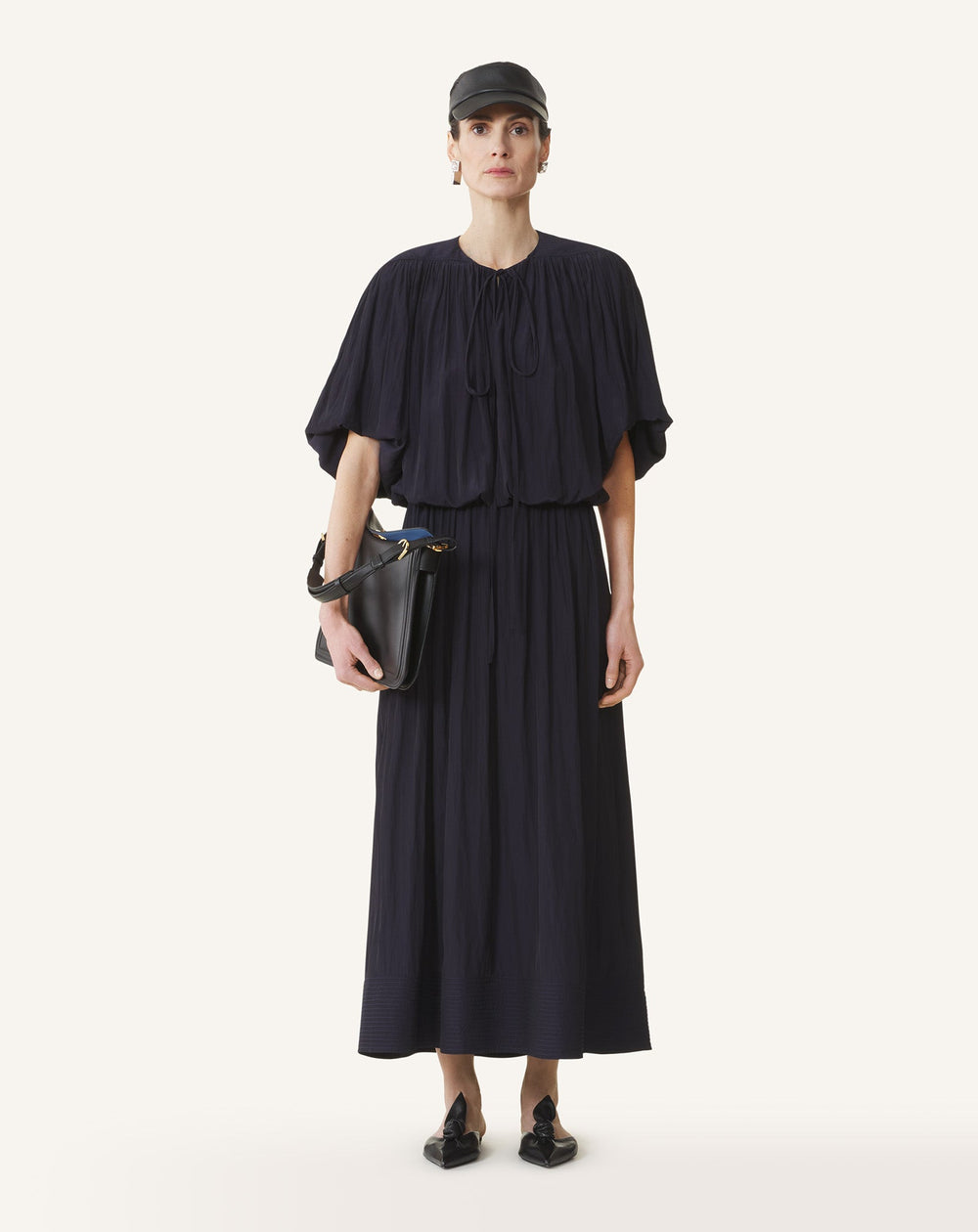 Blue Midi Dress In Charmeuse