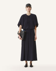 Blue Midi Dress In Charmeuse