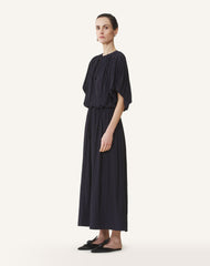 Blue Midi Dress In Charmeuse