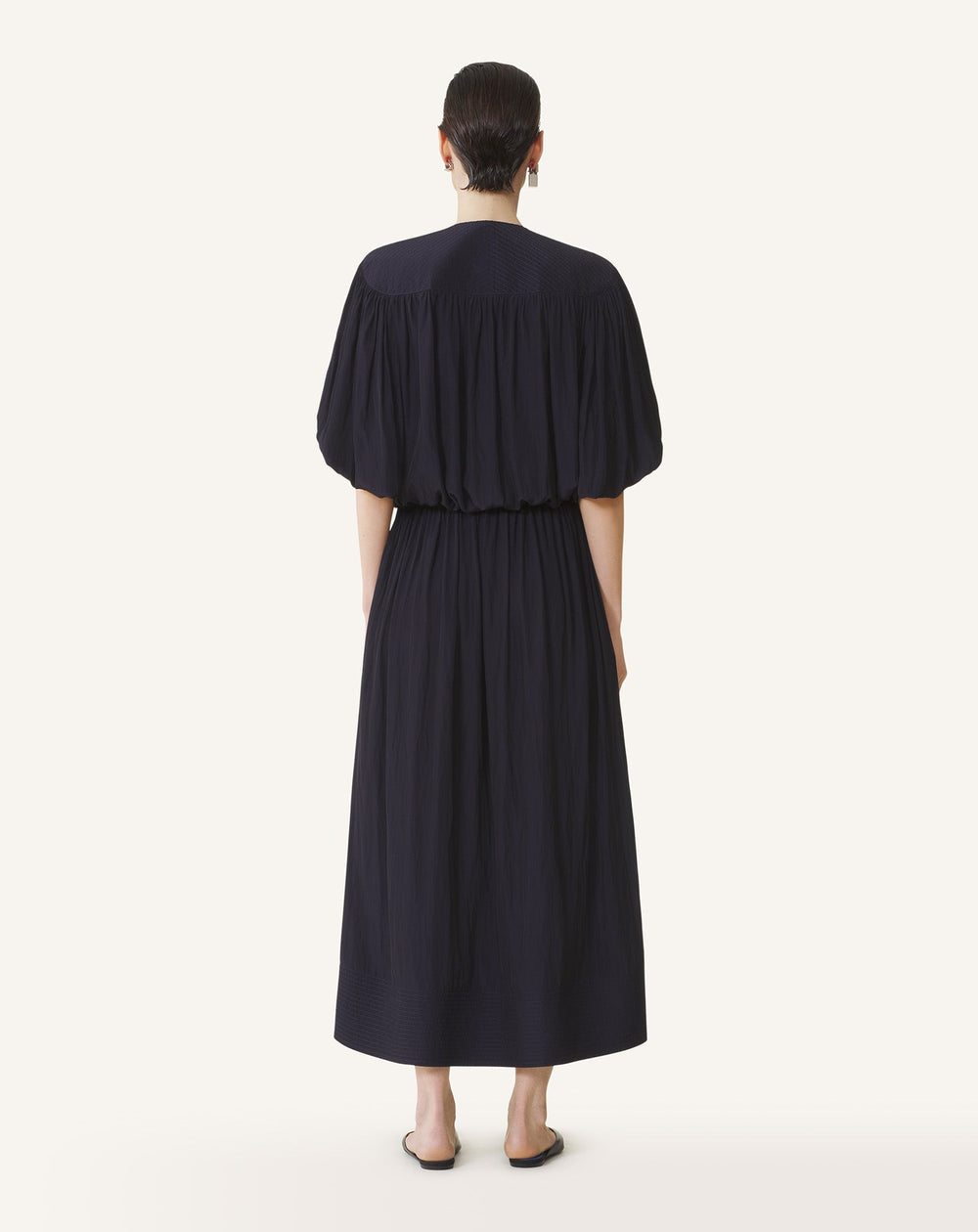 Blue Midi Dress In Charmeuse