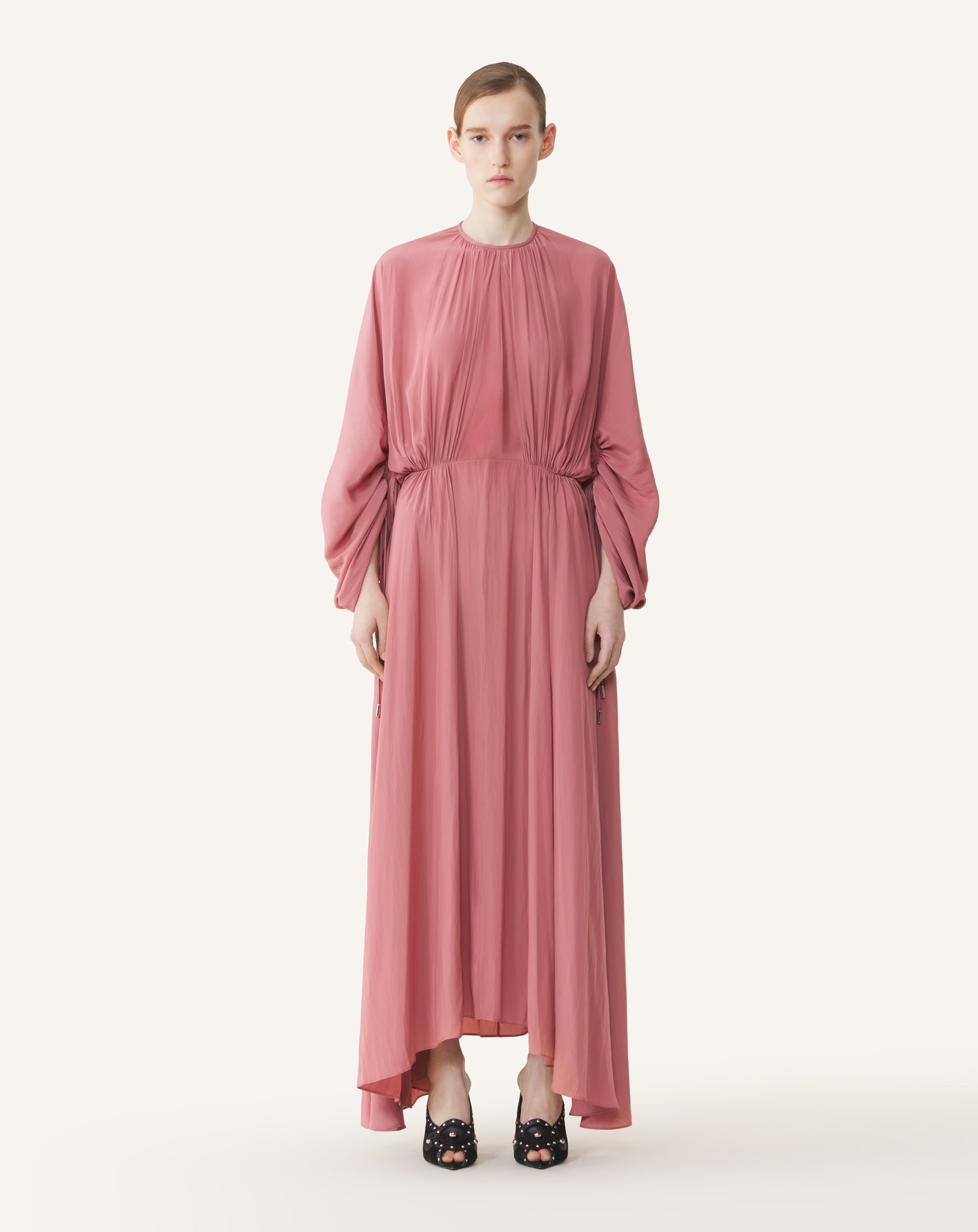 Robe Cintrée En Charmeuse Pink