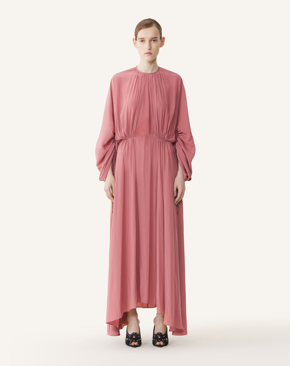 Robe Cintrée En Charmeuse Pink