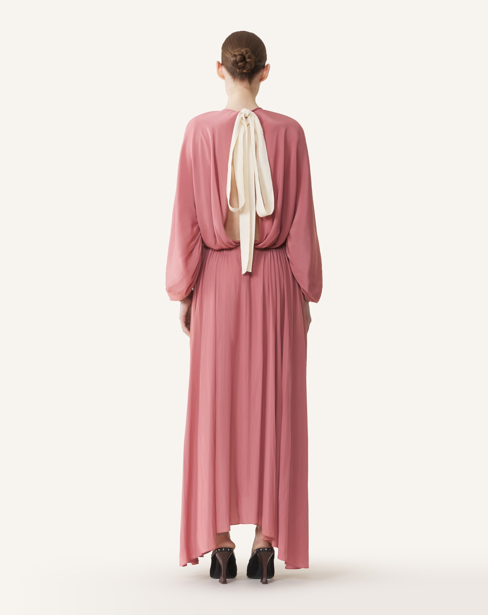 Robe Cintrée En Charmeuse Pink