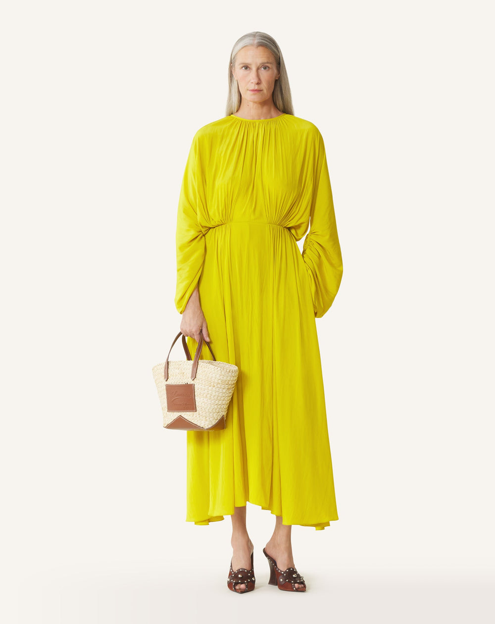 Robe Cintrée En Charmeuse Yellow