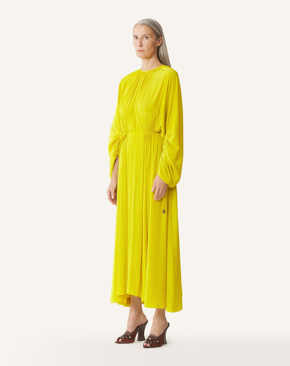 Robe Cintrée En Charmeuse Yellow