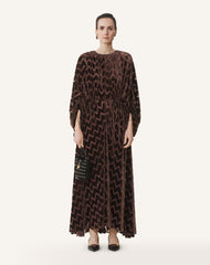 Brown Devoré Velvet Dress