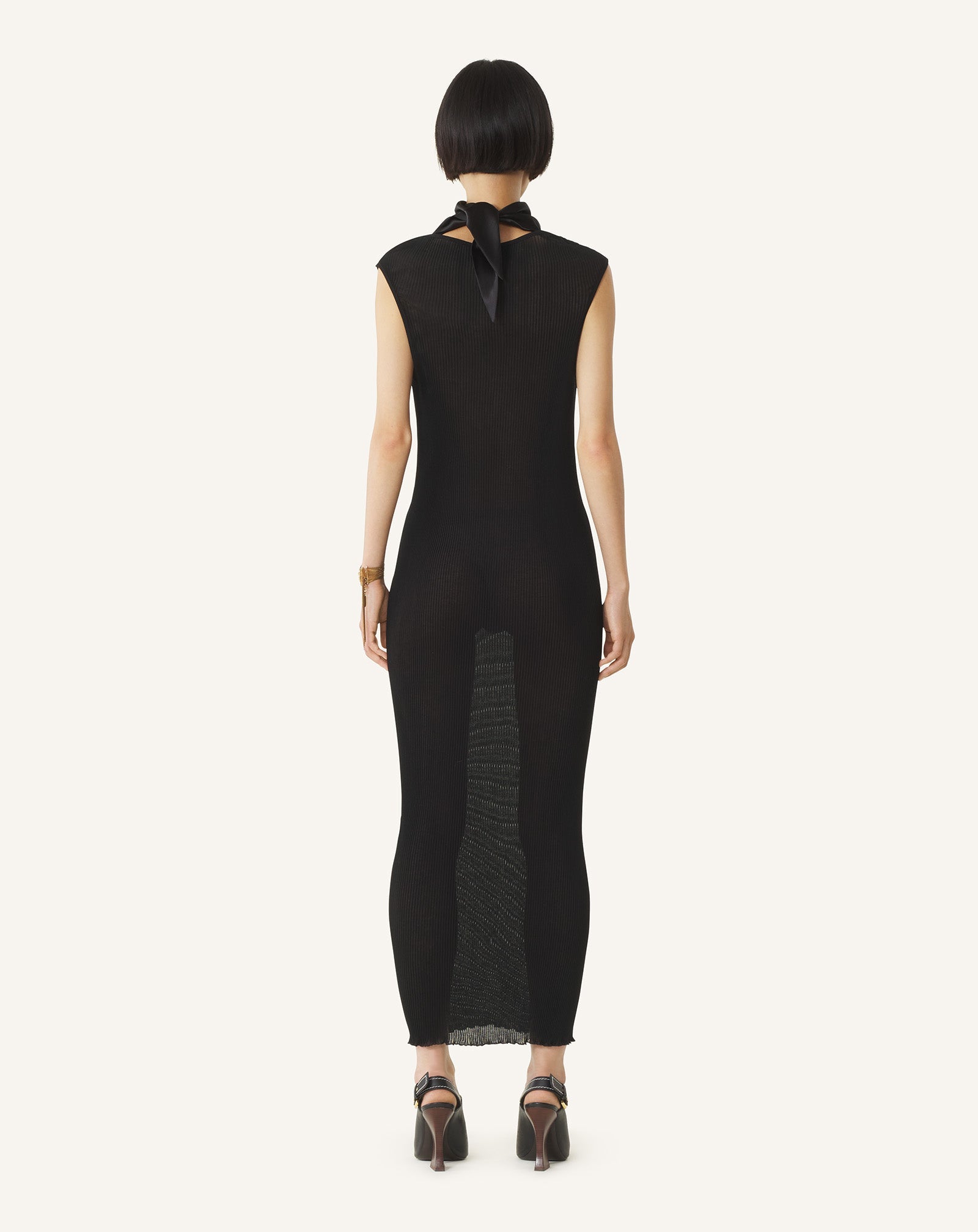 Robe En Jersey Plissé Black