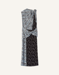 Robe Patchwork En Soie Imprimée