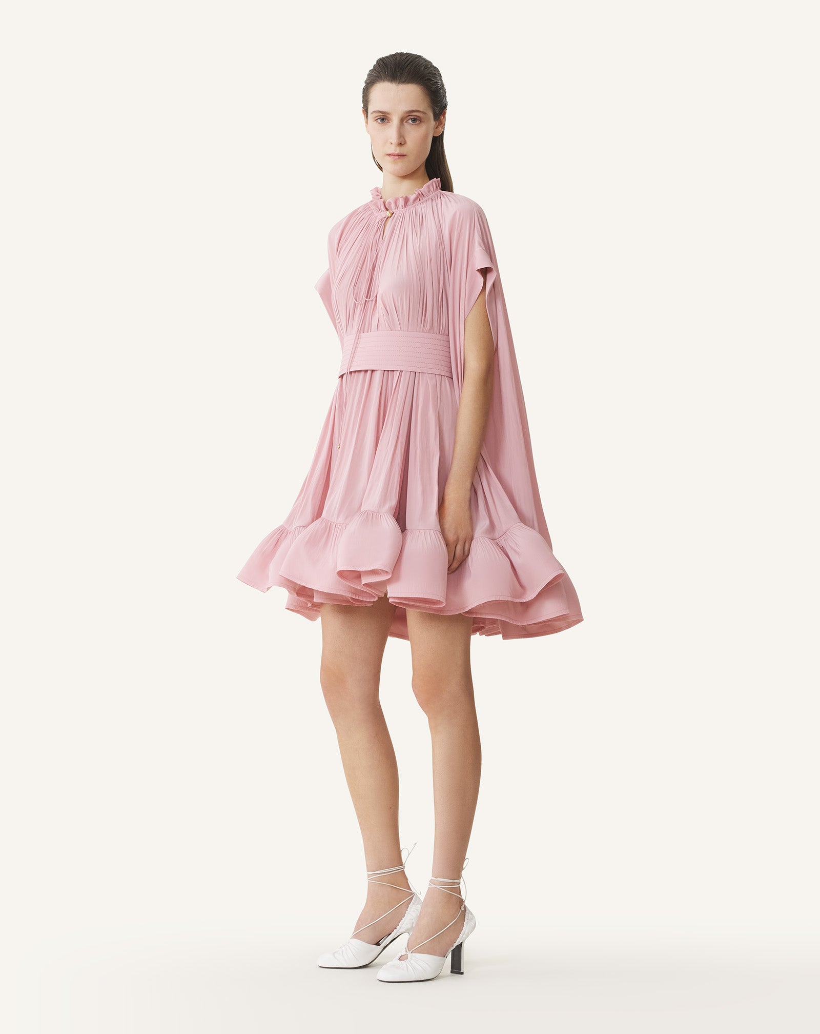 SHORT CHARMEUSE DRESS PINK