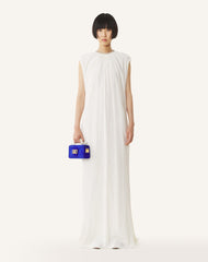 Robe Brodée En Charmeuse White