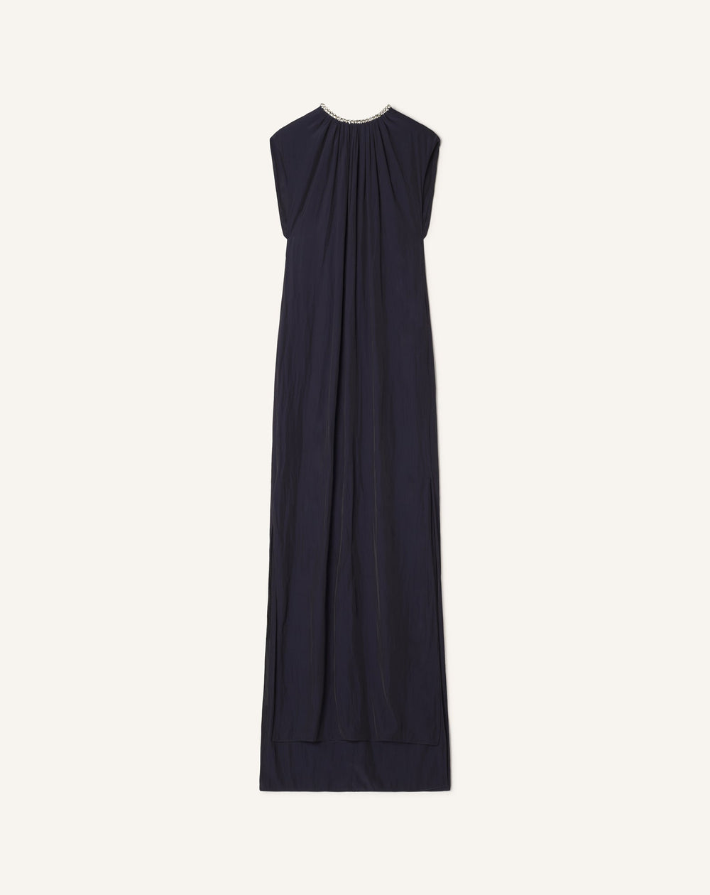 Robe Brodée En Charmeuse Blue