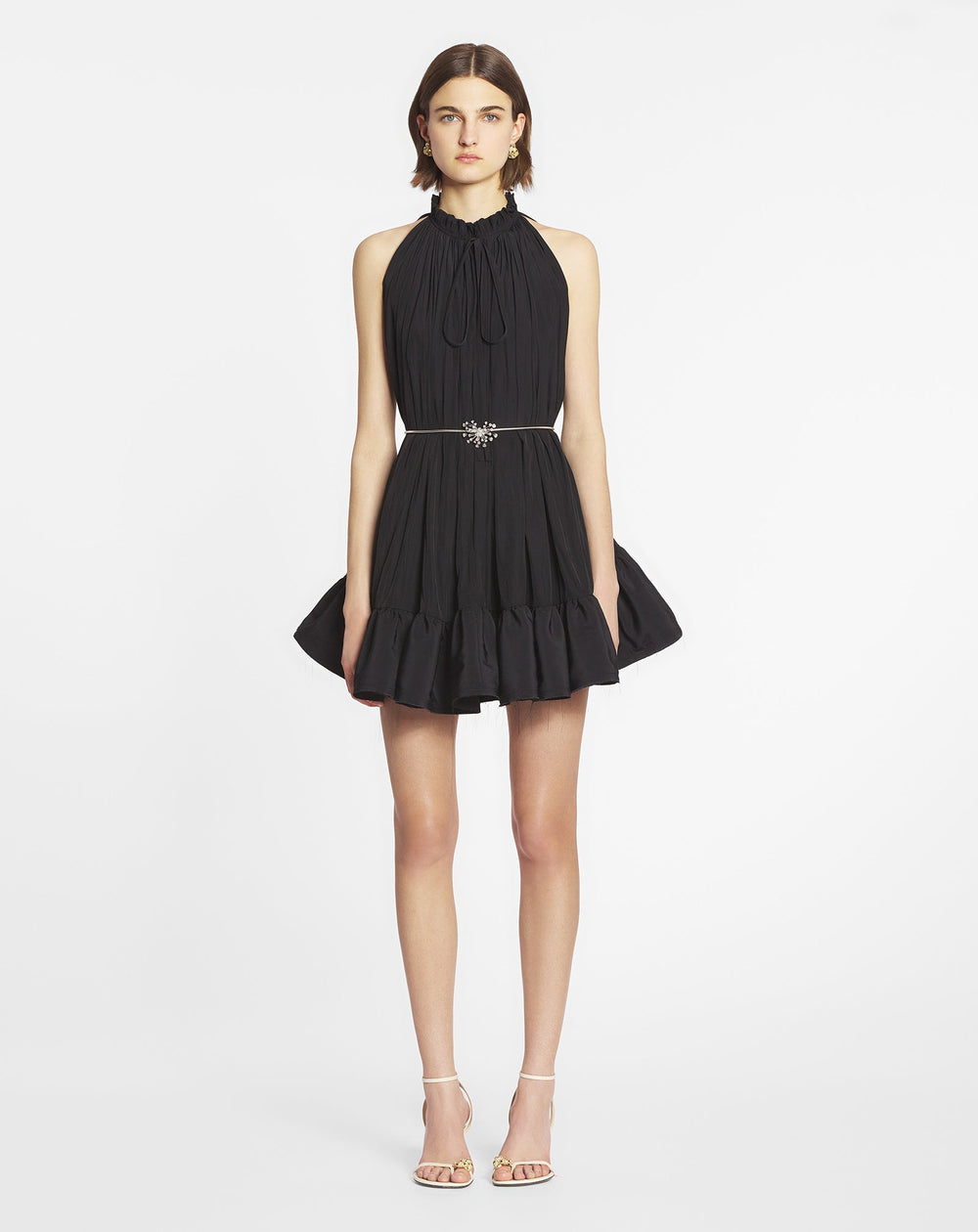 Black Short Dress With Ruffles