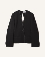 Veste Dos Nu En Soie Et Viscose Black