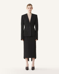 Veste Dos Nu En Soie Et Viscose Black