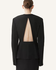 Veste Dos Nu En Soie Et Viscose Black