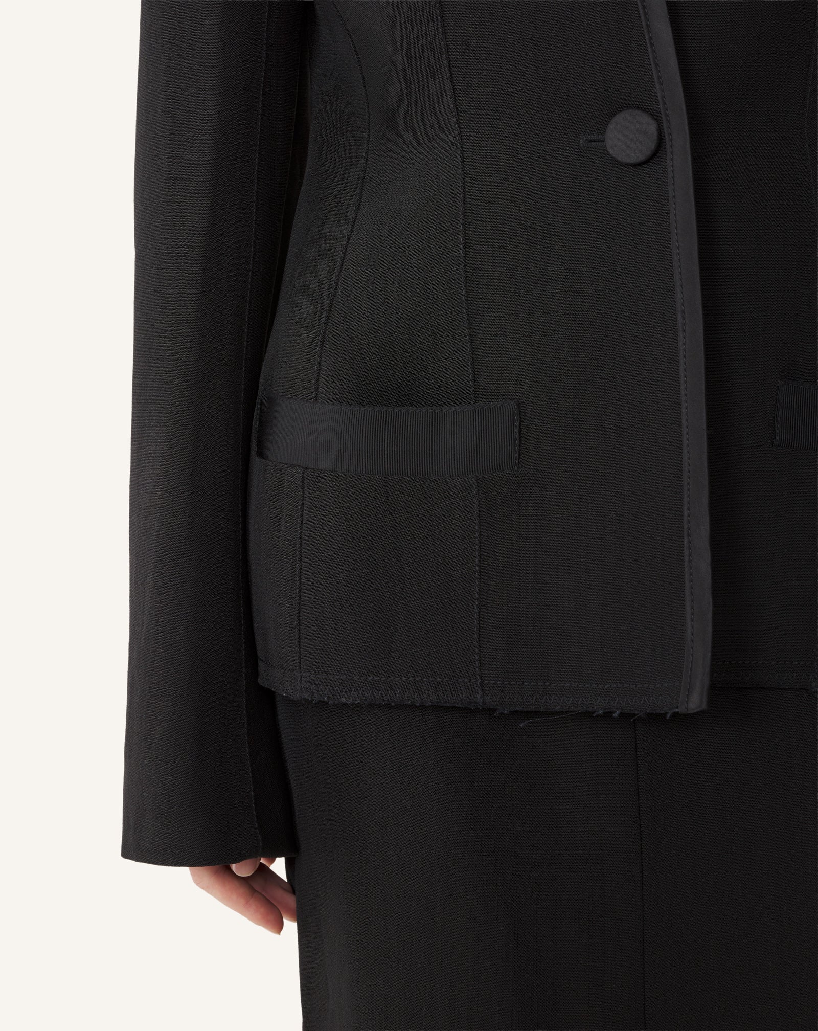 Veste Dos Nu En Soie Et Viscose Black