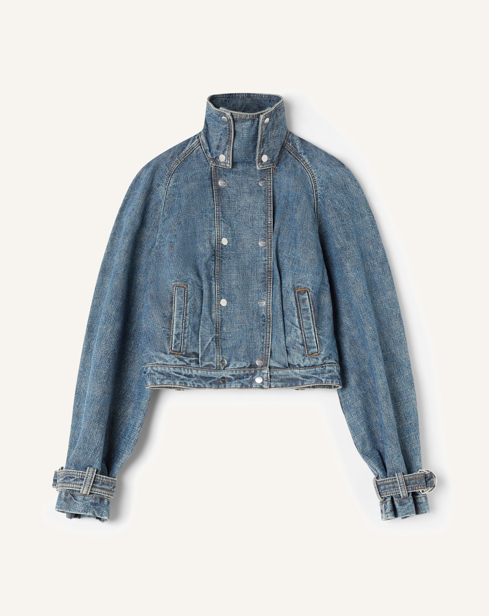 Blouson Court En Denim Blue