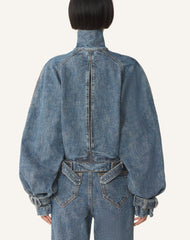 Blouson Court En Denim Blue