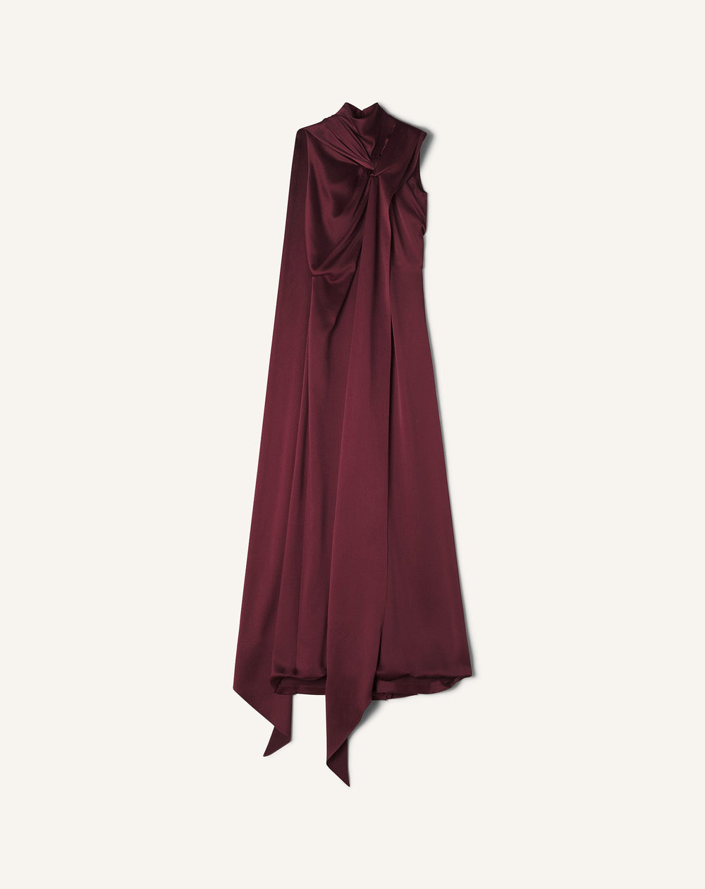 Brown Long Jumpsuit In Satin