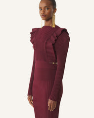 Pull À Plastron En Viscose Red