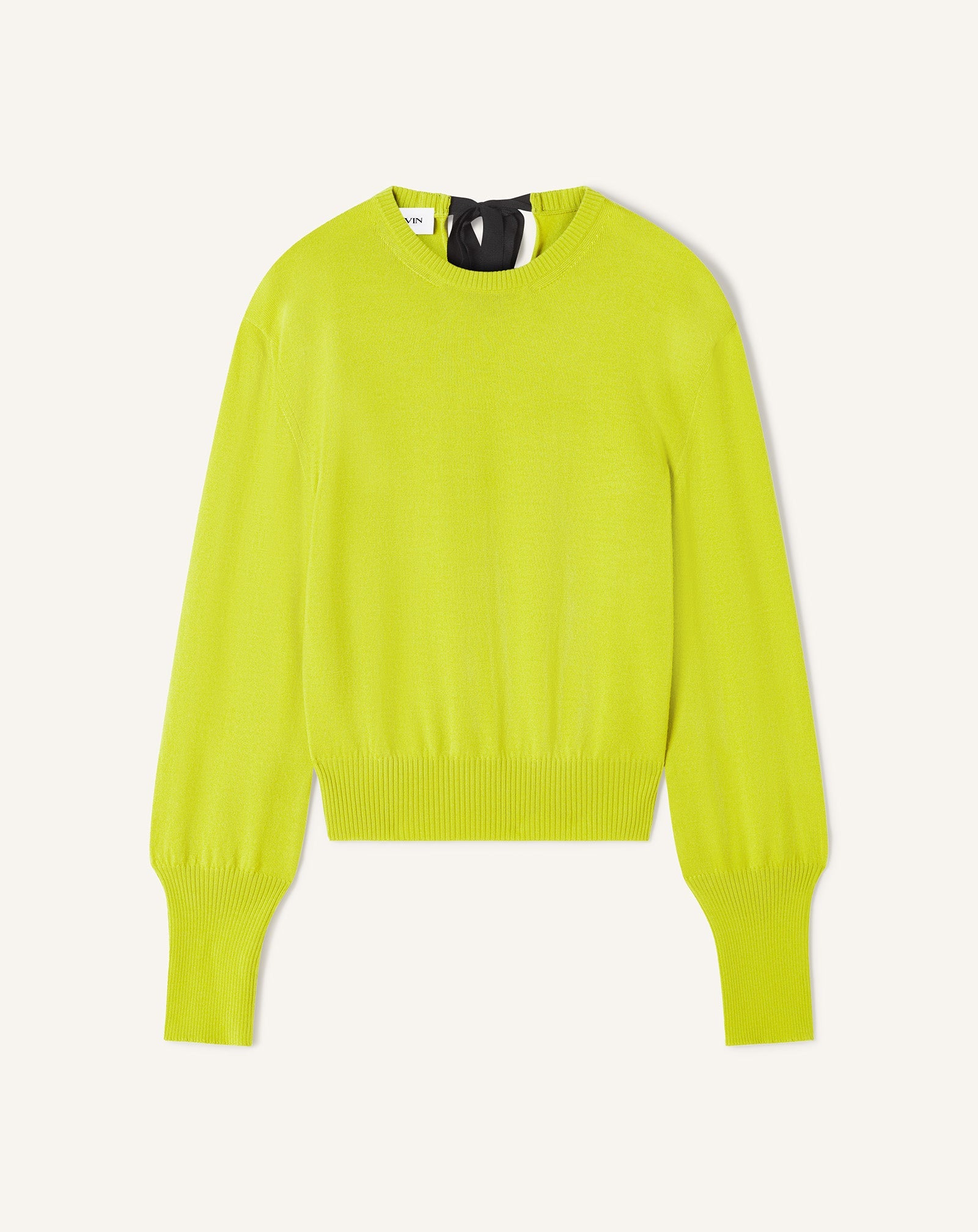 Pull T-shirt Détail Gros Grain En Laine Green