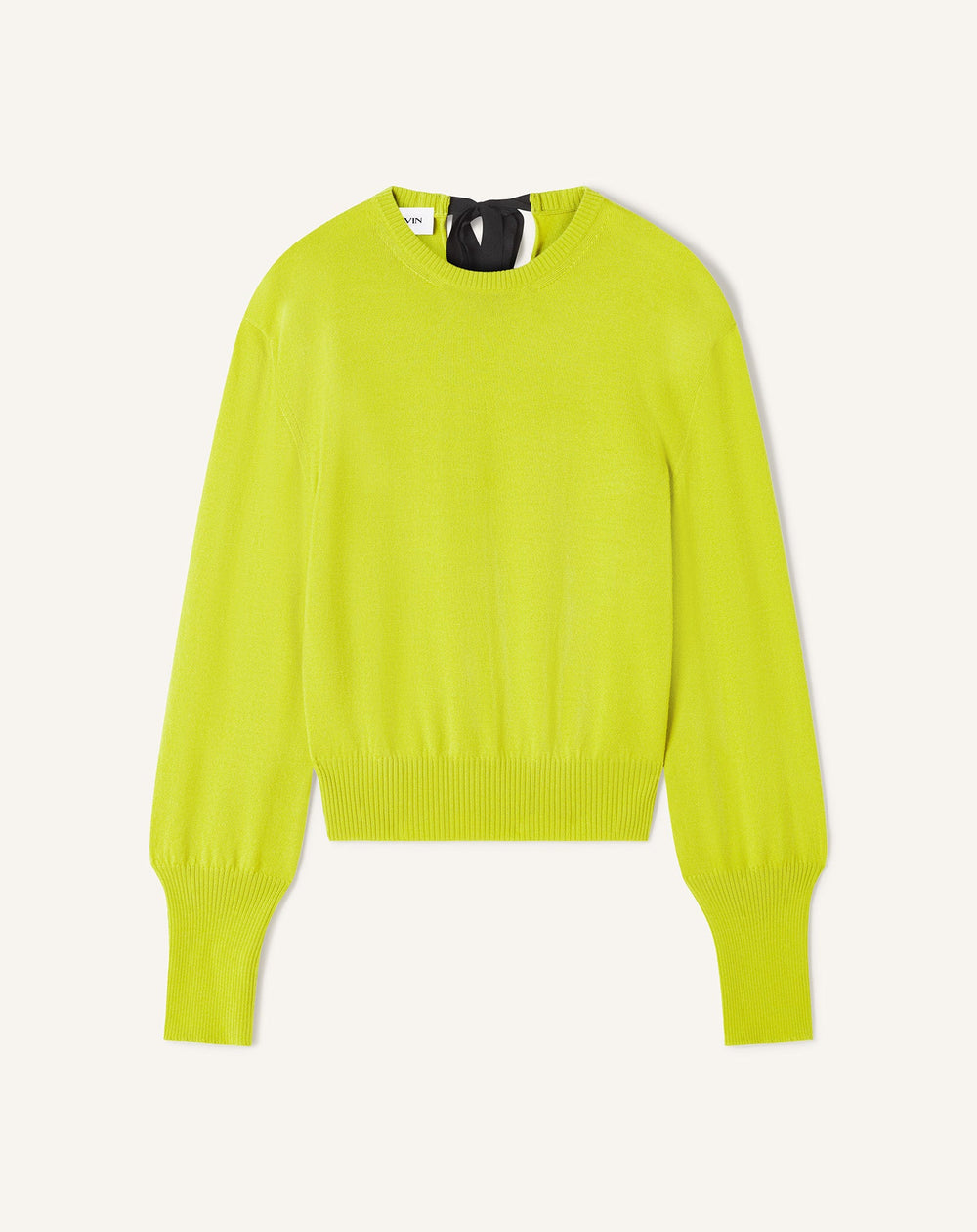 Pull T-shirt Détail Gros Grain En Laine Green
