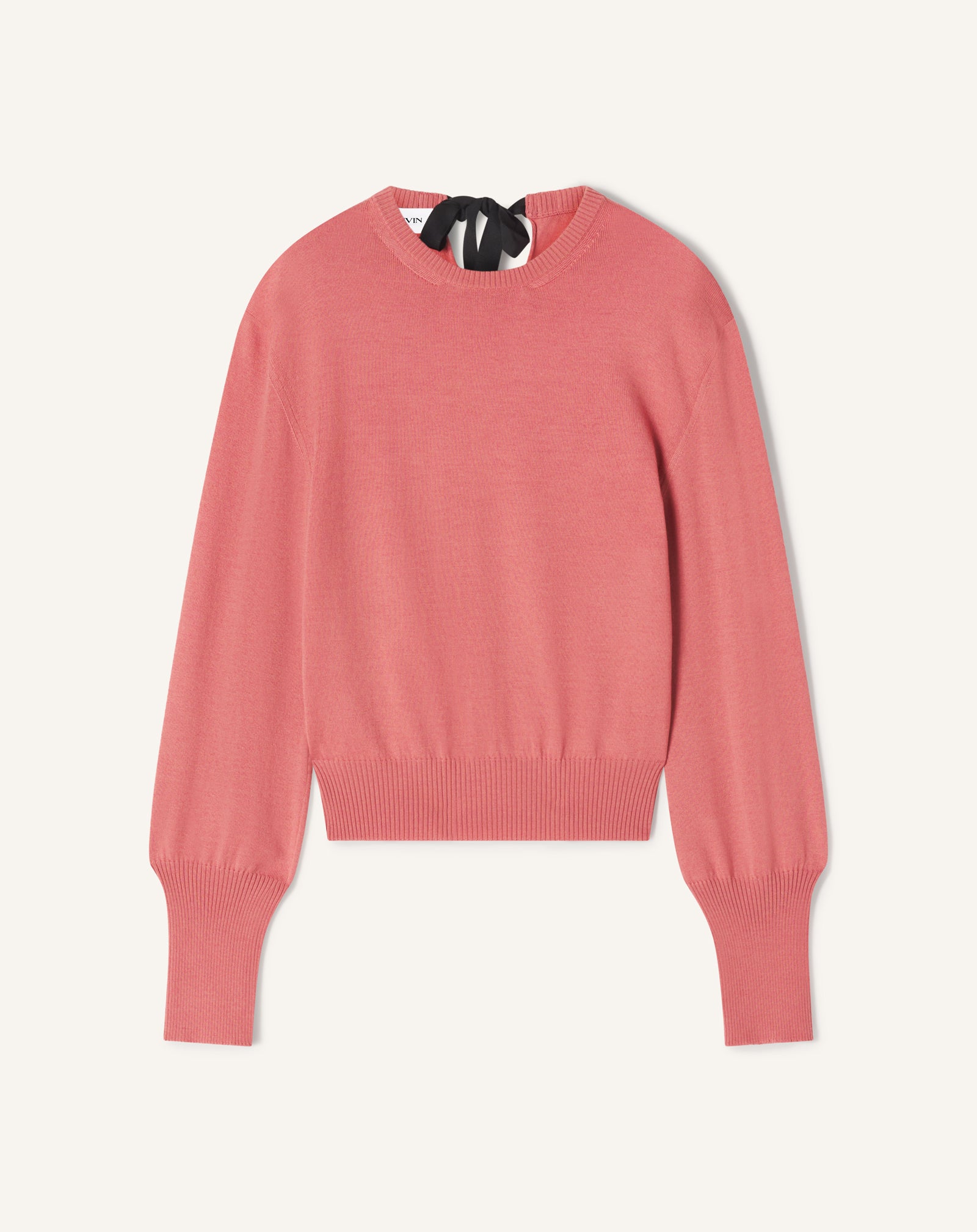 Pull T-shirt Détail Gros Grain En Laine Pink
