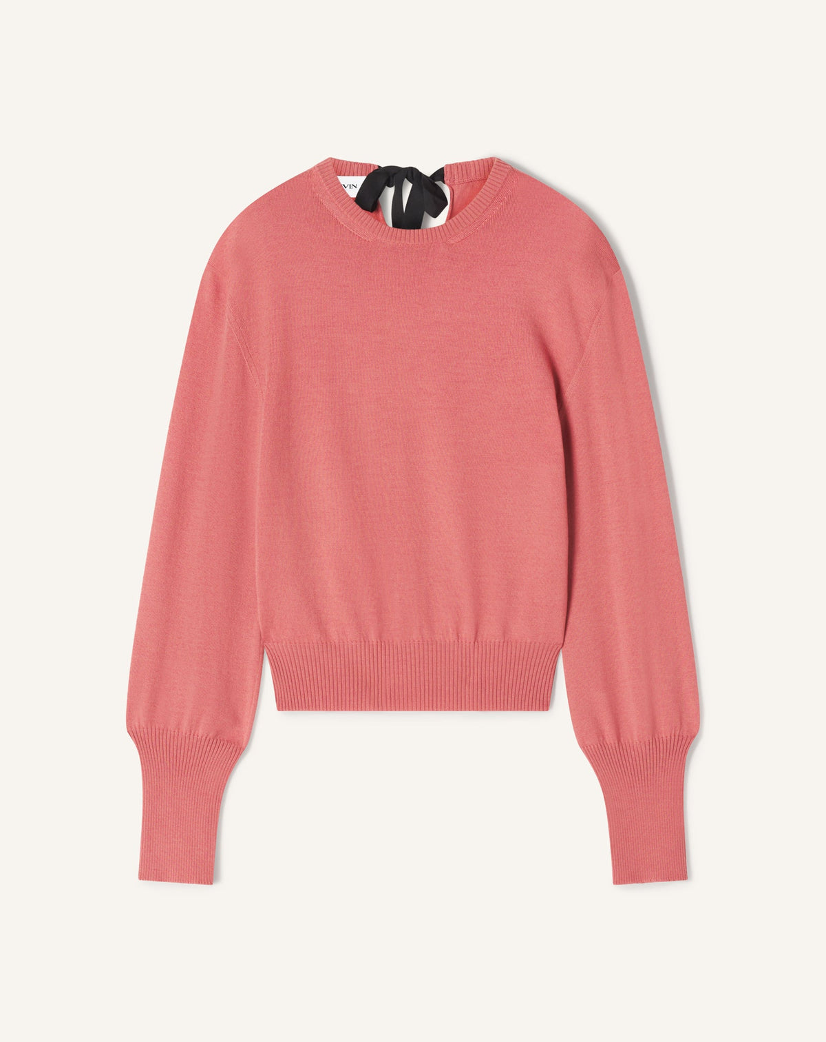 Pull T-shirt Détail Gros Grain En Laine Pink